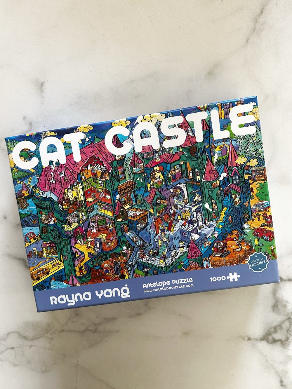 Antelope Puzzles - Cat Castle - 1,000 Piece Jigsaw Puzzle - Art by Rayna Yang